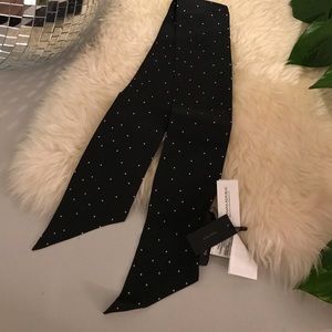 NWT Banana Republic Silk Scarf Black Polka Dots